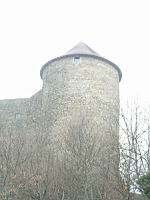 Amberieu en Bugey, Chateau des Allymes, tour de guet ronde (03)